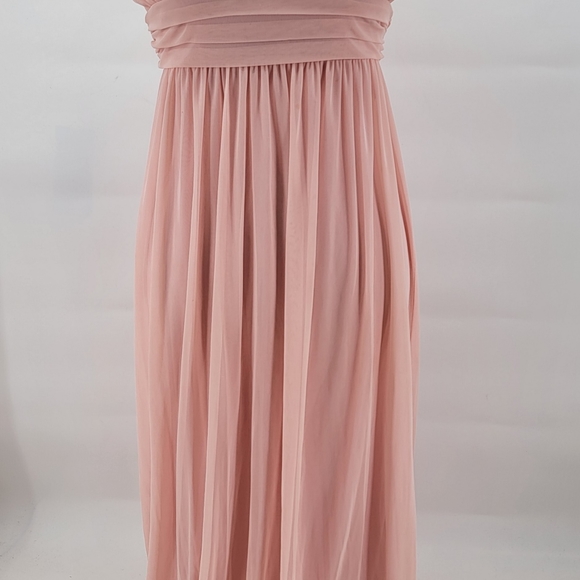 City Triangles Light Pink Beaded Halter Cocktail Prom Maxi Long Dress Size 1 - Picture 9 of 12